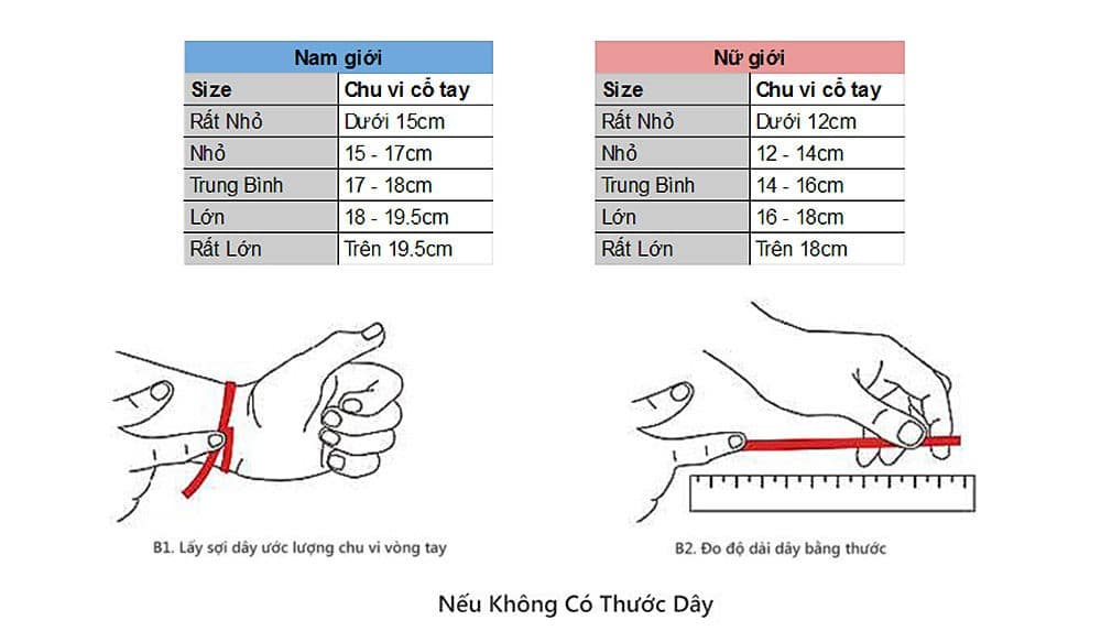 Kích thước đo cổ tay đồng hồ casio Đà Nẵng