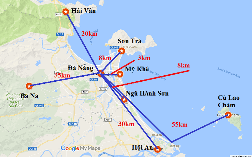 Bản đồ du lịch Đà Nẵng Hội An